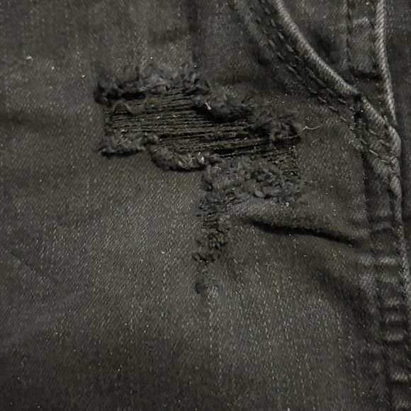 Hollister Black Denim Short Overalls - Size XS - Picture 5 of 9